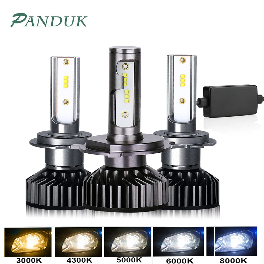 PAUNDUK Mini Canbus H4 H7 LED Car Headlight 18000LM ZES 12V Lamp H3 H1 9005 9006 HB4  H11 Auto Fog light Bulb 3000K 6000K