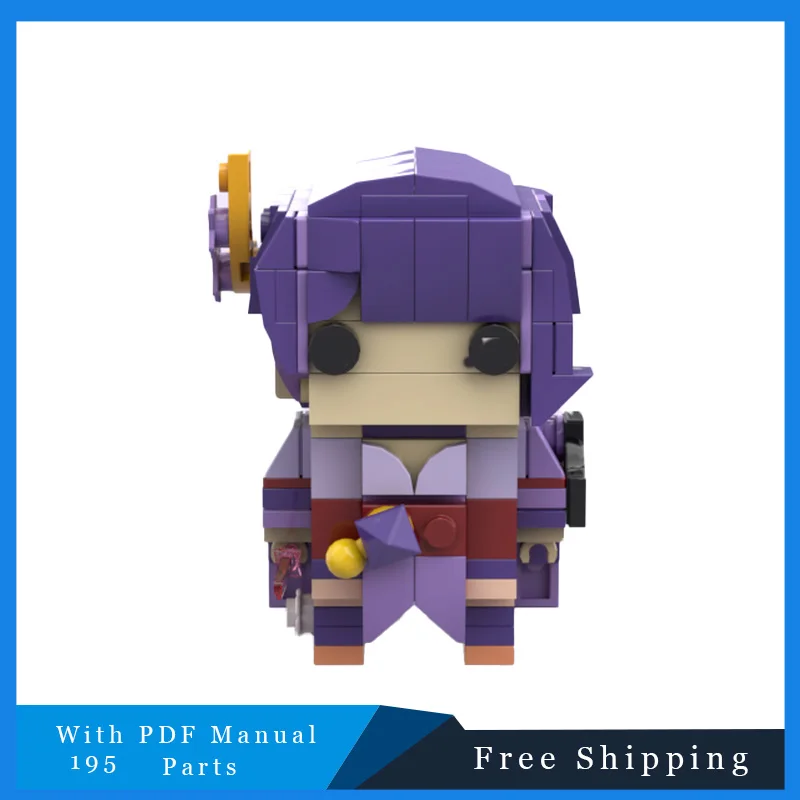 

195 деталей, знаменитые игровые персонажи, фиолетовые волосы, Brickheadz, строительные блоки, модель, детские креативные развивающие изысканные рождественские подарки