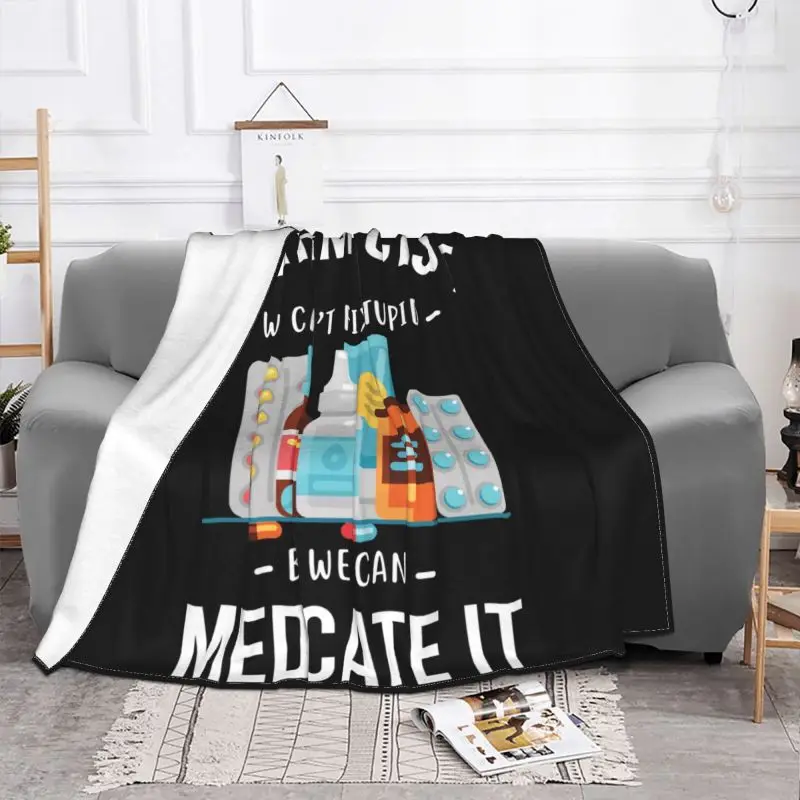 Pharmacy Tech Pharmacist Med School Blanket Warm On Couch Dual Purpose Bedding Travel Sleeping Sheets