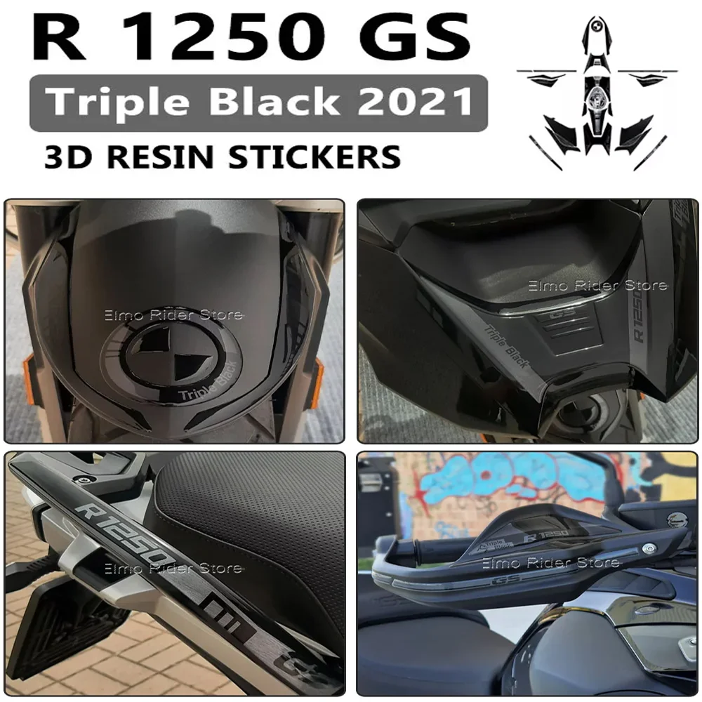 

R 1250 GS 1250 Motorcycle Stickers Kit 3D Gel Resin Waterproof Anti-slip Protection Decal For BMW R 1250 GS Triple Black 2021