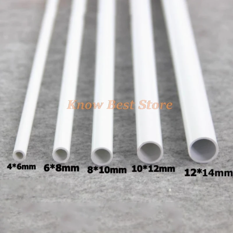 2/4/6Pcs Length 500mm White PVC Plastic Tube OD 5~24mm Thin Hard Pipe Small Water Pipe Wall Thickness 1/1.5mm