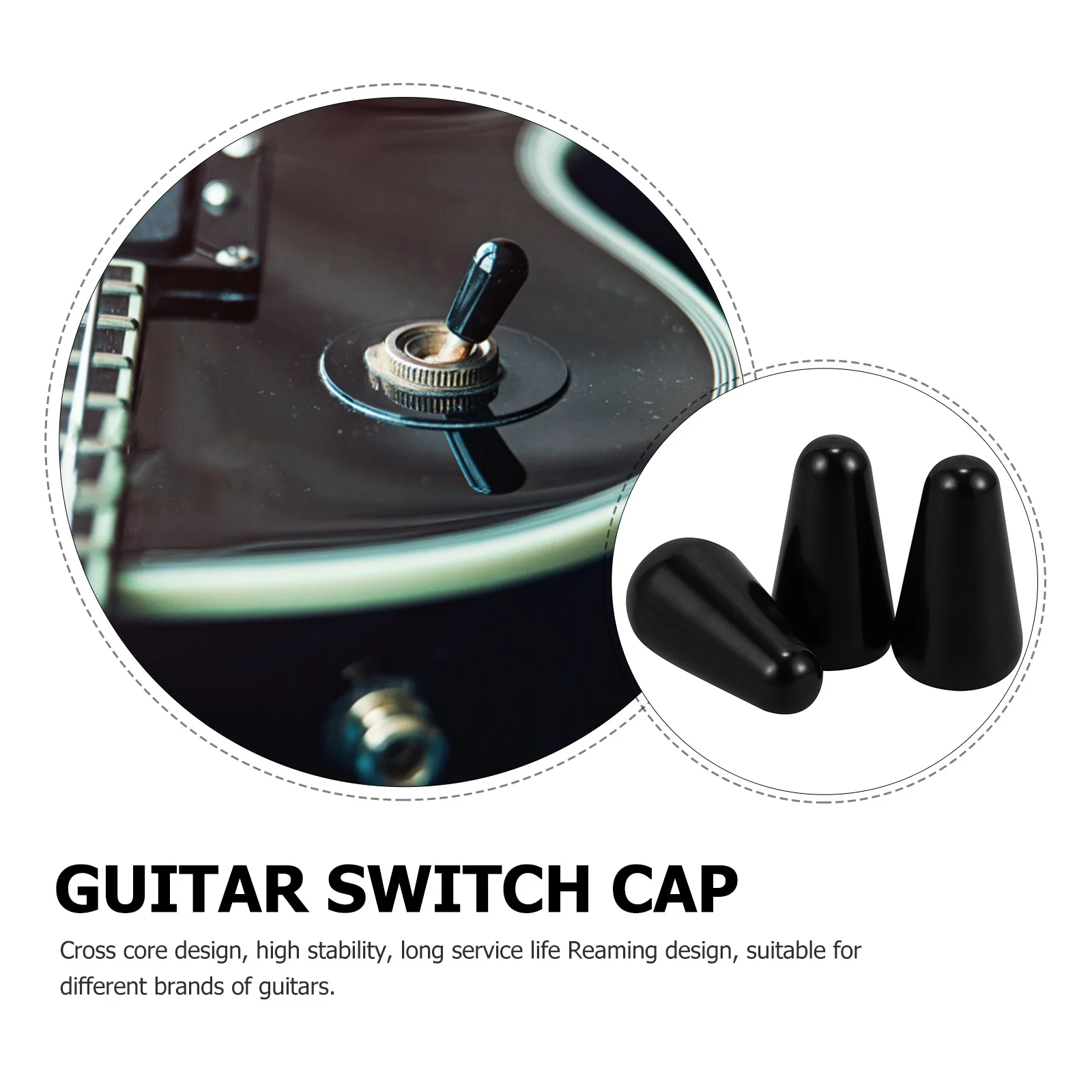 

3Pcs Guitar Toggle Caps Brass Metal Knob Replacement Tips for Electric Guitar Parts Accessories Knob Switch Tip