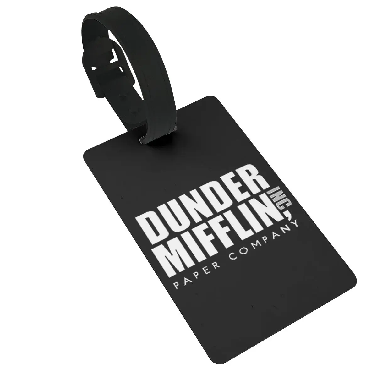 Dunder Mifflin Logo Etichette per bagagli Accessori per valigie Moda da viaggio Etichetta d'imbarco per bagagli Porta etichette portatile ID Nome Indirizzo