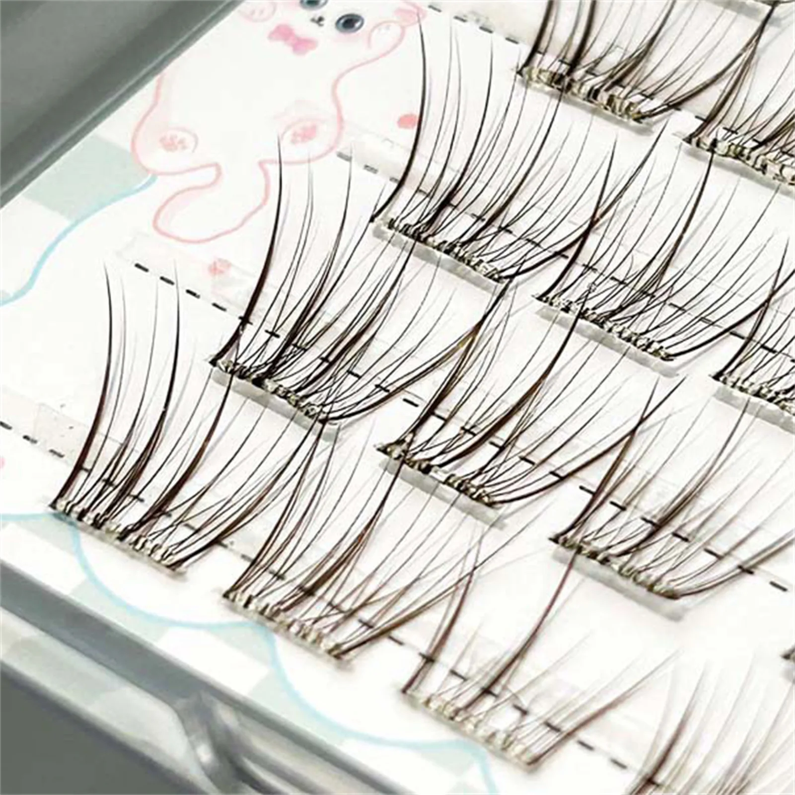 لا حاجة للغراء للرموش الصناعية، رموش فردية، مجموعة من الألياف الاصطناعية، مظهر طبيعي، وصلات رموش طائرة متقاطعة #5