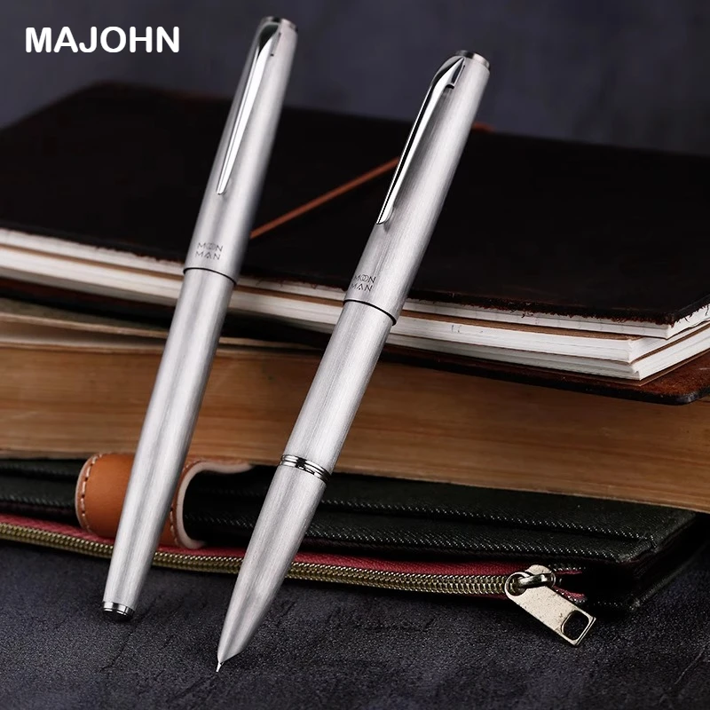 

Majohn Ti200 Titanium Alloy Metal Fountain Pen Fine Size Gold 0.5mm with Converter School Office Supplies Stationery