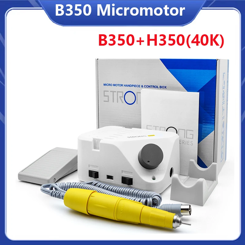 B350 Dental Micromotor Polishing 40000RPM H350 Handpiece Foot Control Dental Lab Zirconia Denture Carving CE Certified STRONG