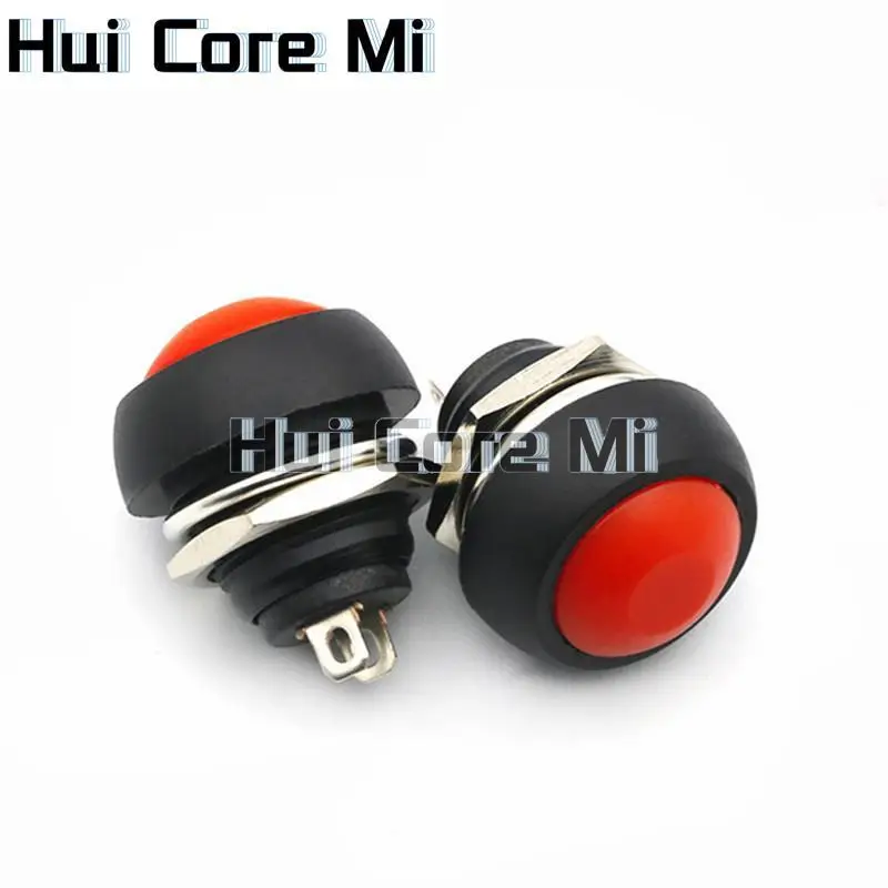 12mm Waterproof Momentary ON/OFF Push Button Mini Round Switch 1A 250V