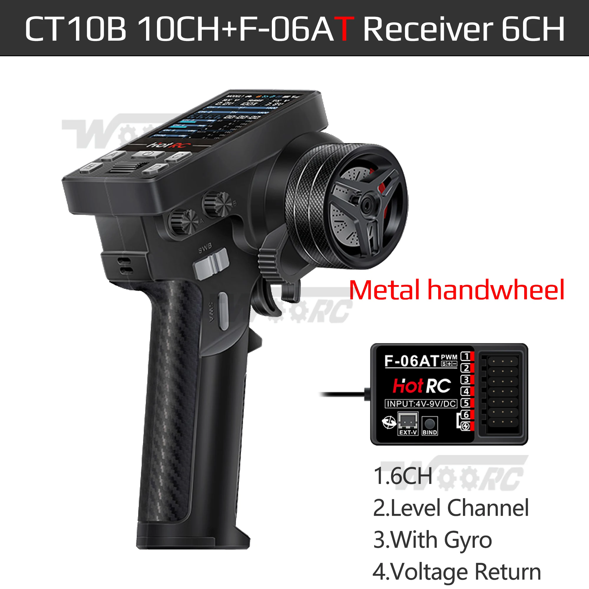 HOTRC CT-10B CT10B 10CH Zender Afstandsbediening 2.4Ghz Radio Voor RC Model Auto Boot Vliegtuigen Quadcopter Accessoires
