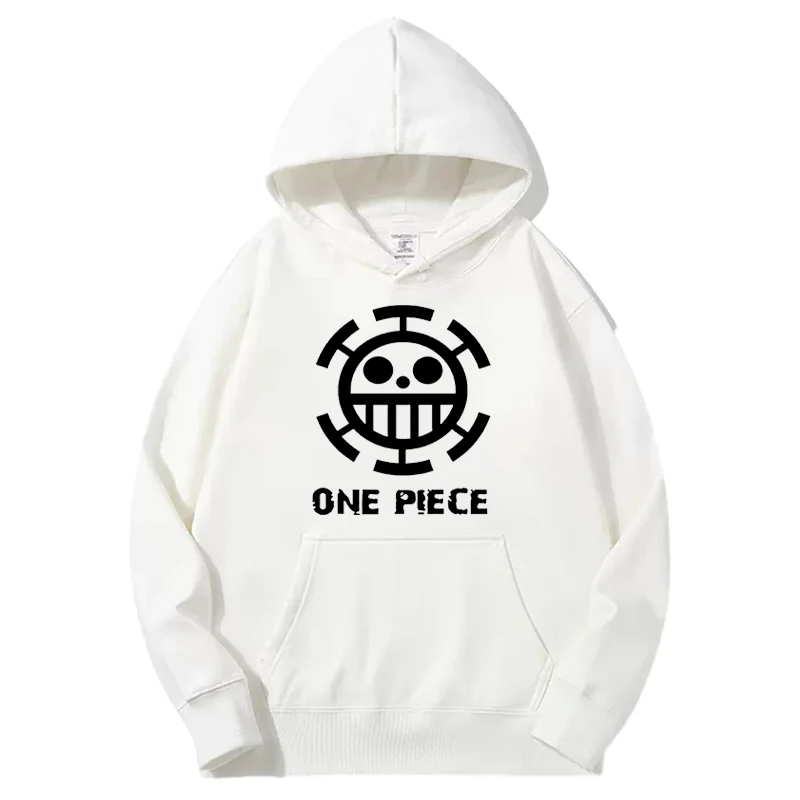 ONE PIECE Abbigliamento Modello Anime Trafalgar D. Water Law Maglione con cappuccio stampato in pile sciolto Studente Top primaverile e autunnale da uomo