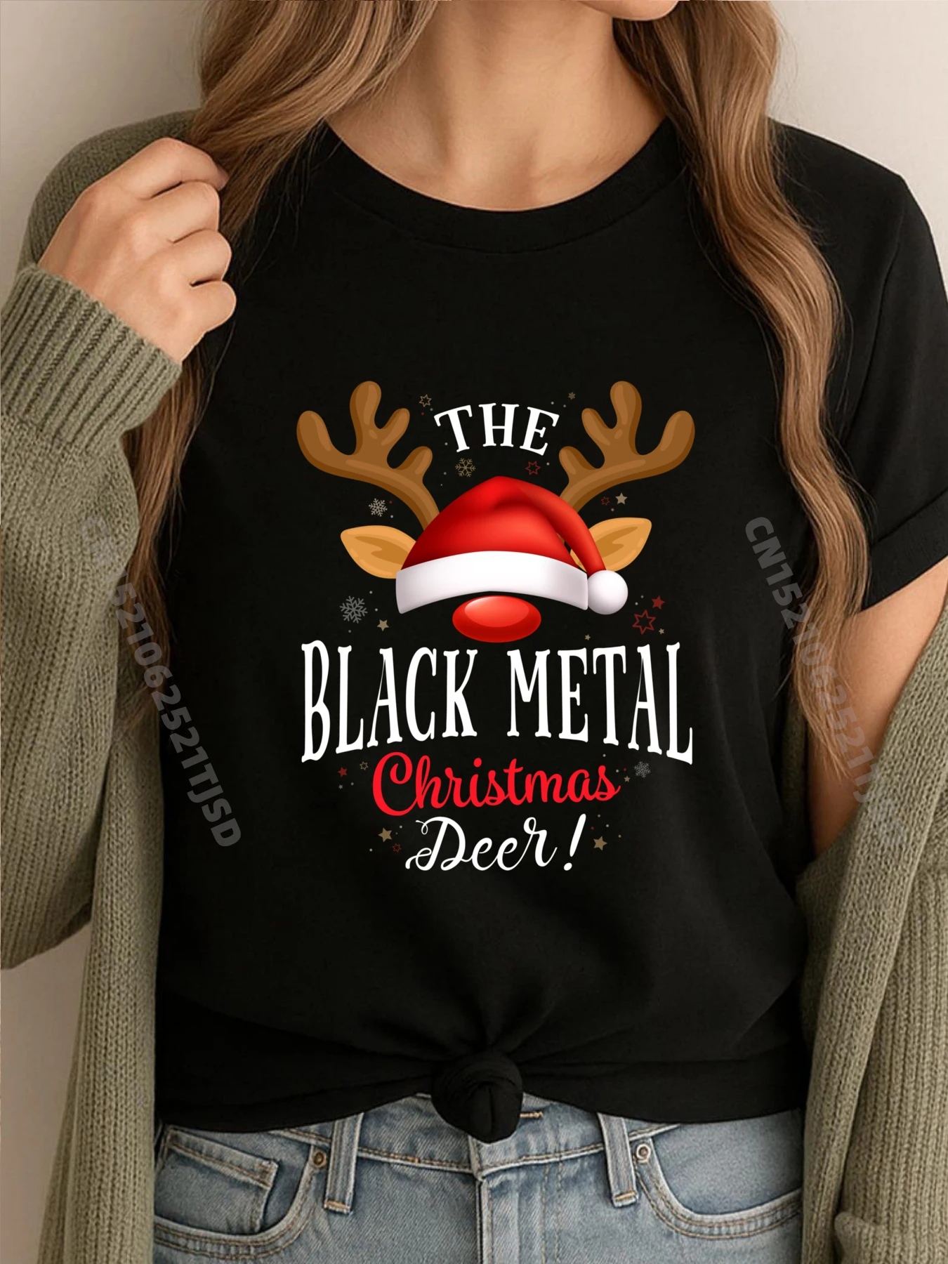 

Black Metal Christmas Deer Pjs Xmas Family Matching Fall Clothes Aesthetic Vintage Printed On