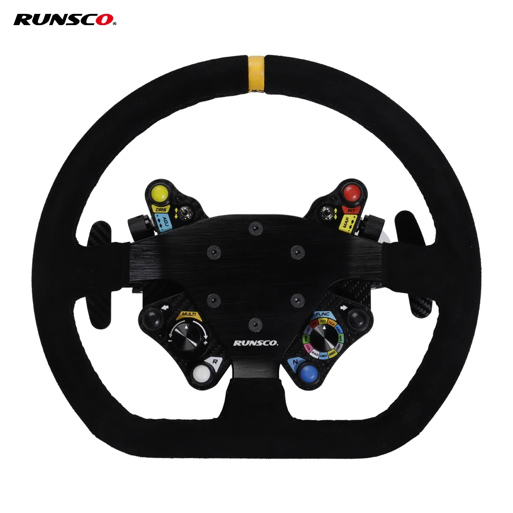 320mm Flat Steering Wheel And Sim Hub Sport Racing Game Steering Wheel Control Suede 70MM PCD