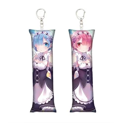 2024 15CM Anime Re:Life in A Different World From Zero Plush Keychain Figure Rem Ram Figure Pendant Cosplay Accessory