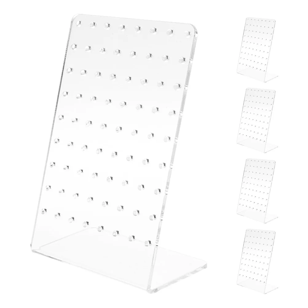 

5Pcs Acrylic Earring Stand Clear L-Shaped Jewelry Organizer Holder Stud Earrings Display Rack Space-Saving Jewelry Storage