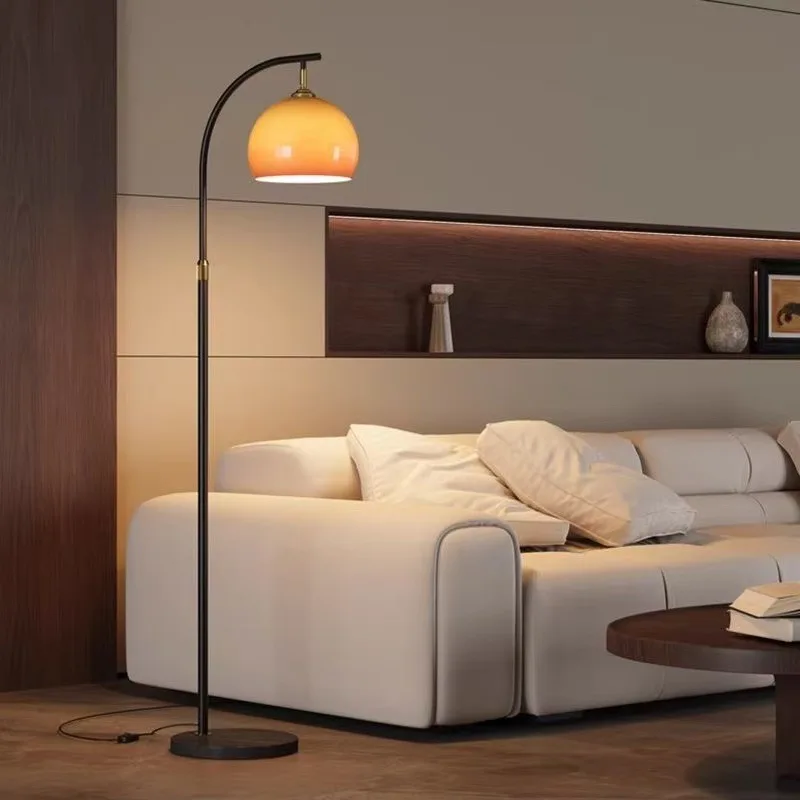 Modern LED Floor Lamp Premium-Style Fishing Lamp for the Living Room Bedside Sunset-Effect Standing Lamp for Bedroom