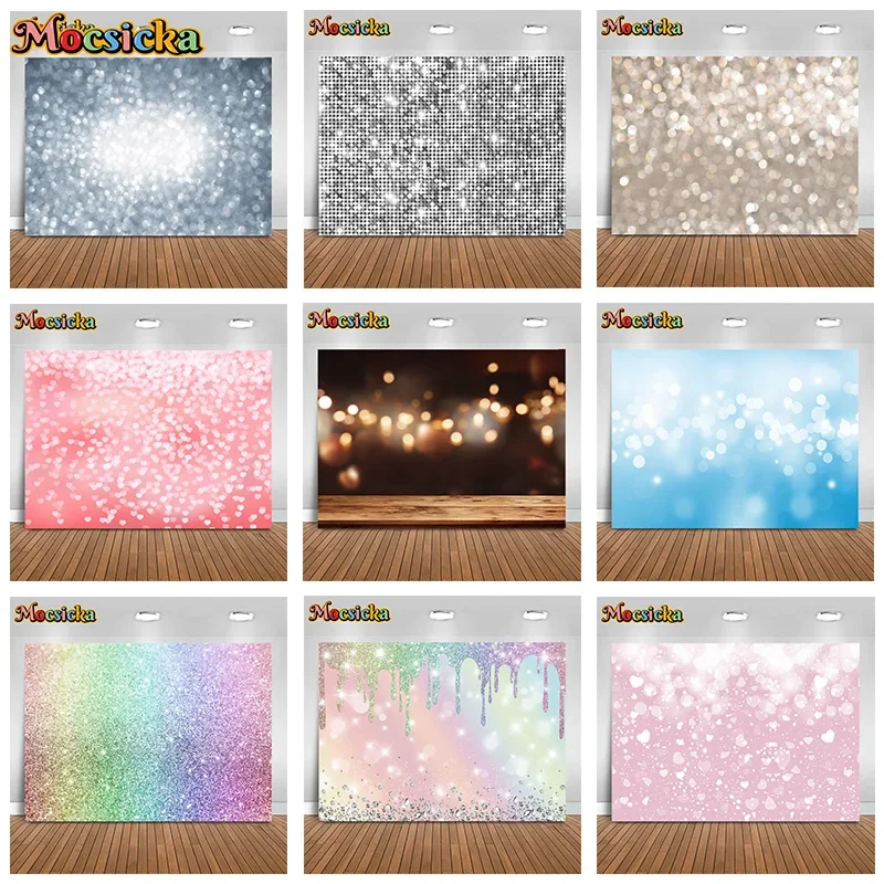 

Mocsicka Photography Backgrounds Glitter Heart Decor Backdrops Holiday Birthday Party Kids Portraits Photo Studio Banner