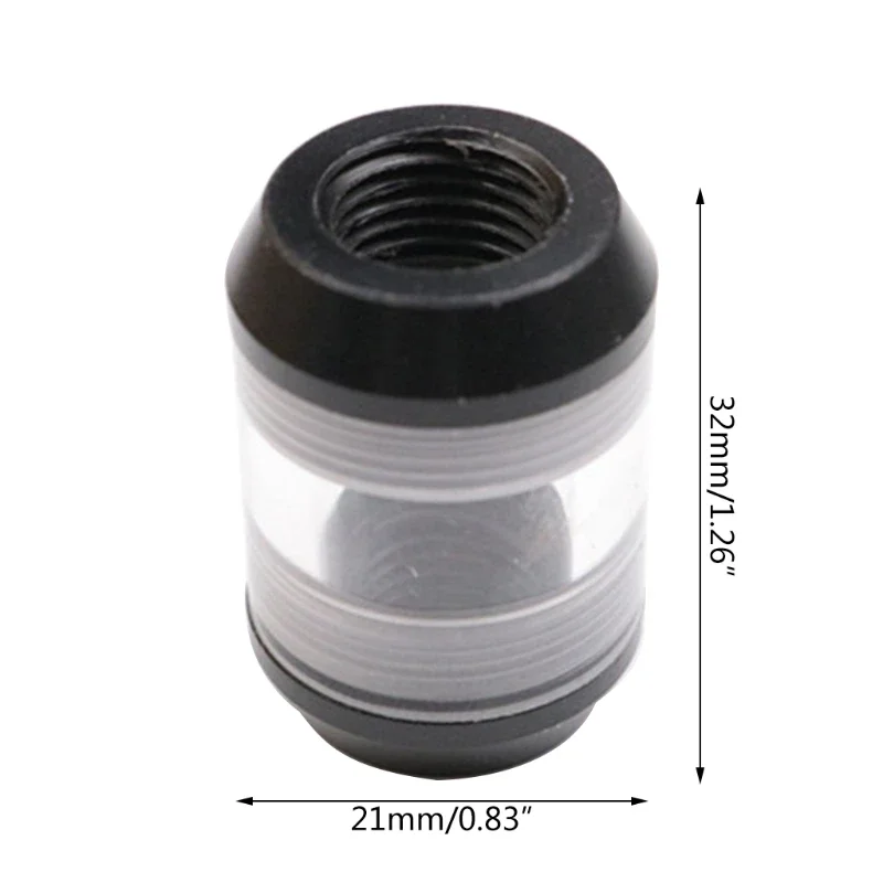 G1/4 الخيط الداخلي نظام تبريد المياه مرشح شاشة شفافة قمع على شكل خزان تبريد مياه الكمبيوتر