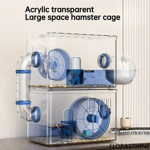 Hamster Cage Luxury Villa Syrian Hamster Large Space House Pets Small Acrylic Transparent Nest Pet Products Accessories