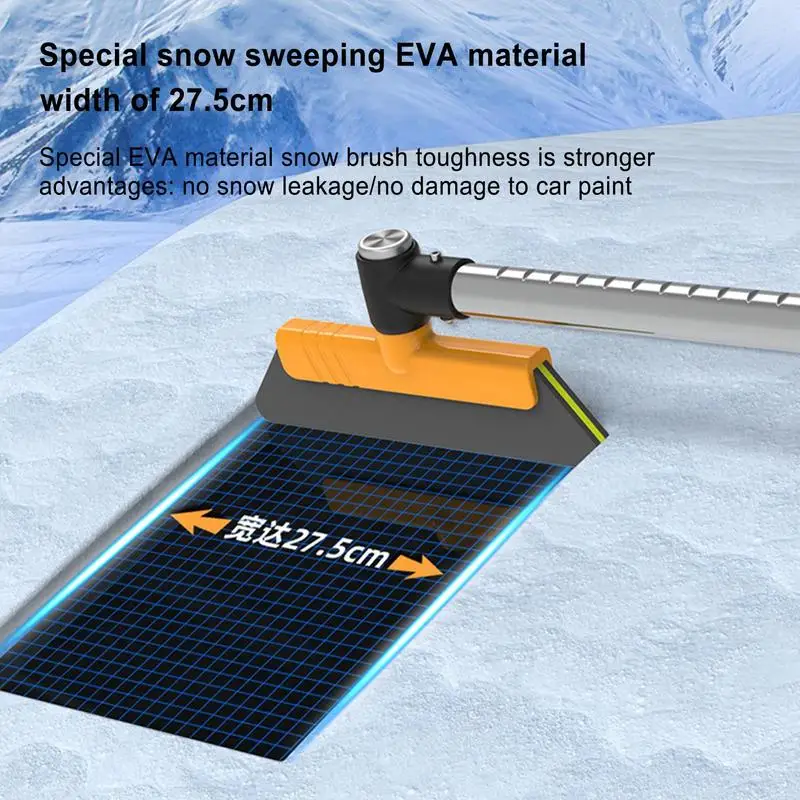 Car Snow Scraper And Brush Telescopic Adjustable Ice Scraper For Automobiles Winter Car Outside Cleaning Squeegee For Caravans