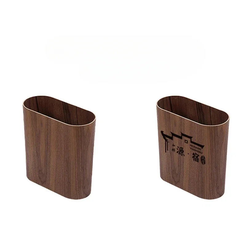 Nordic Stitched Wooden Trash Can Creative Super Narrow Paper Basket for Living Room Bedroom Kitchen and Toilet