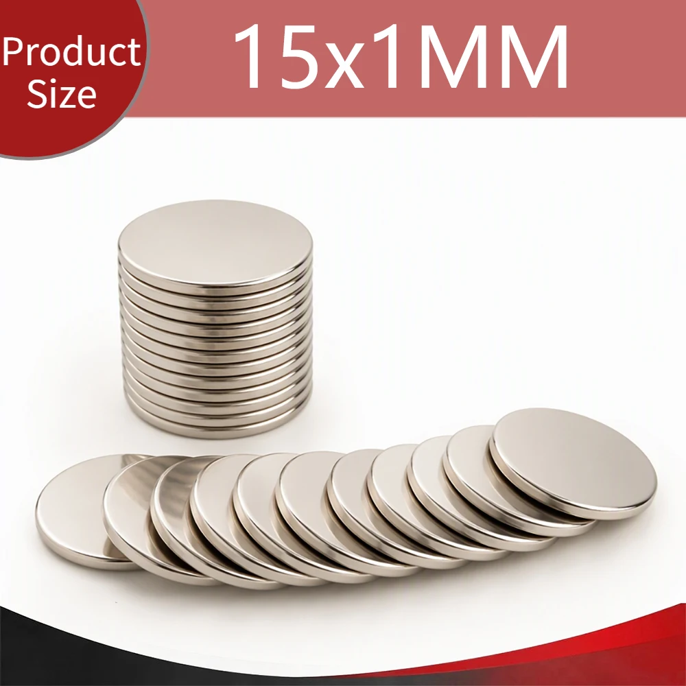 15x1mm Round Thin Disc Magnet Circular Flat Magnetic Disc Multipurpose Magnetic Parts for Refrigerator Handicraft Model