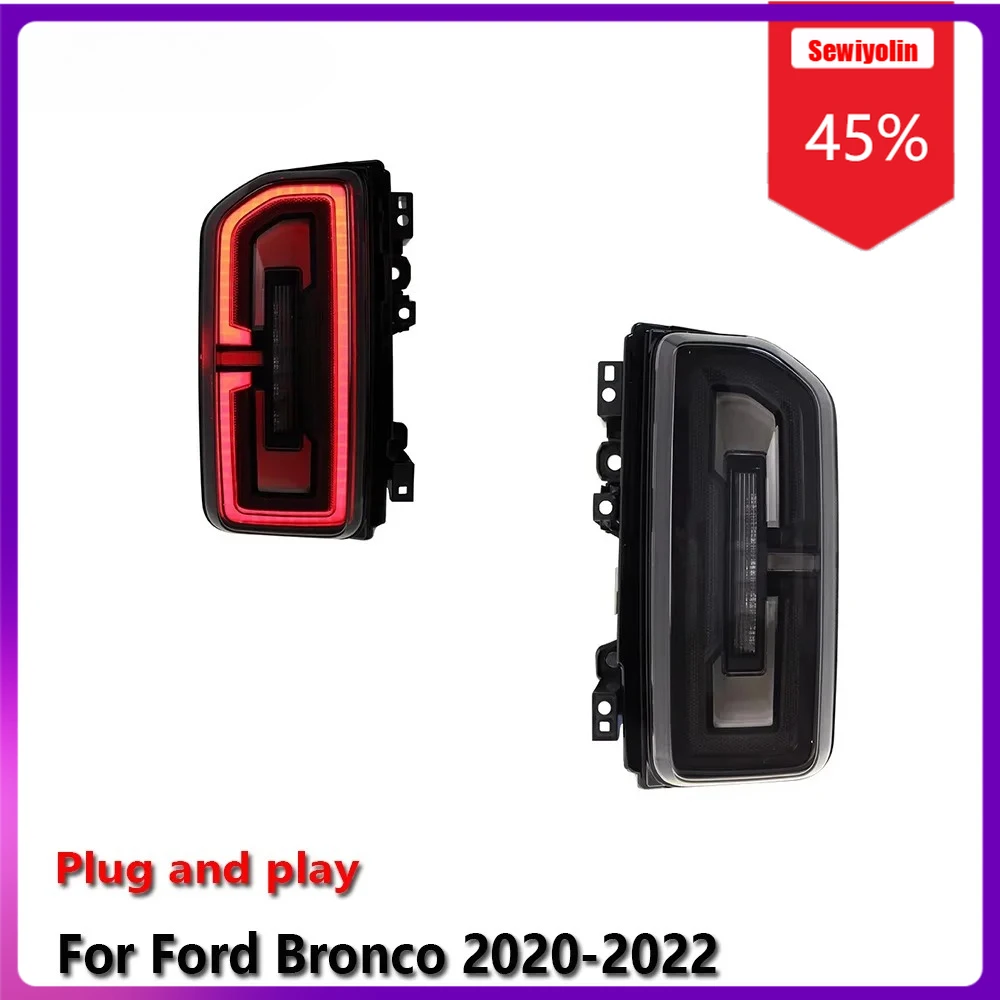

Sewiyolin автомобильные светодиодные фонари задний фонарь в сборе для Ford Bronco 2020-2022 авто противотуманные DRL тормозной указатель поворота