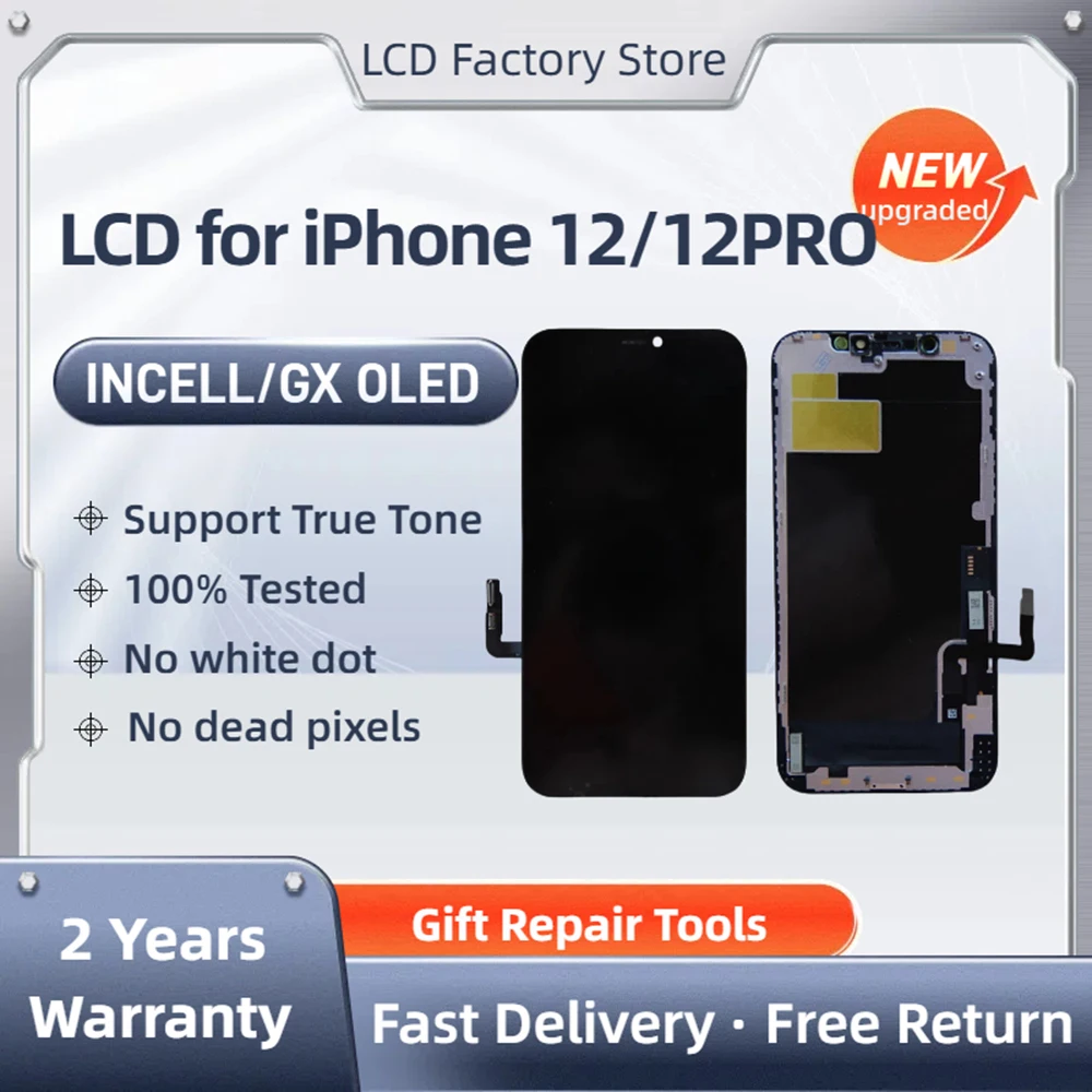 

LCD Touch Digitizer Assembly Replacement for iPhone 12 Screen Display Incell 12 Pro True Tone
