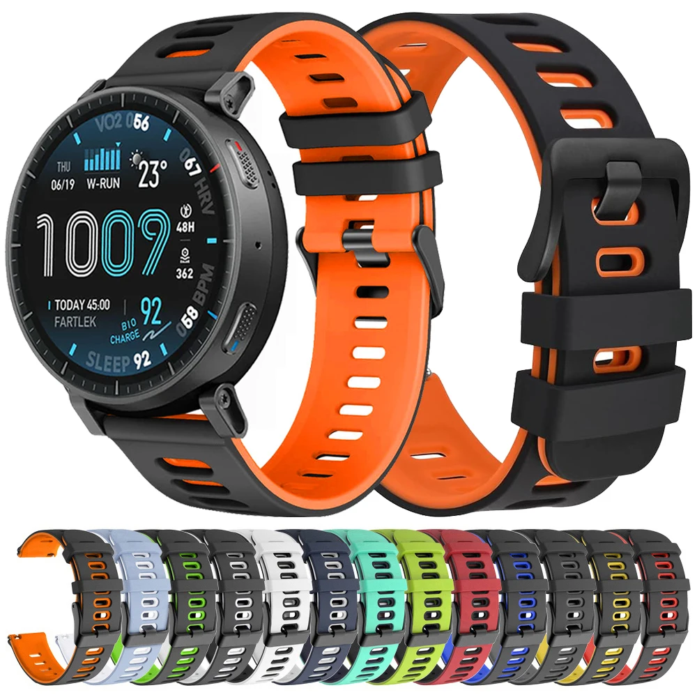 Bracelet souple pour AMAZFIT Active Max, BALANCE 2/Active 2/GTS 4 2mini 3/BIP6 5 UNITY/GTR 4/3/2e/3 Pro, bracelet en caoutchouc de 20 mm et 22 mm