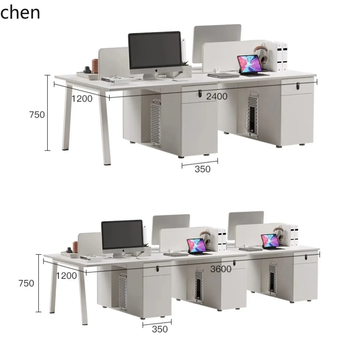 

HT office desk and chair combination white environmentally friendly workstation screen partition card position conjoined