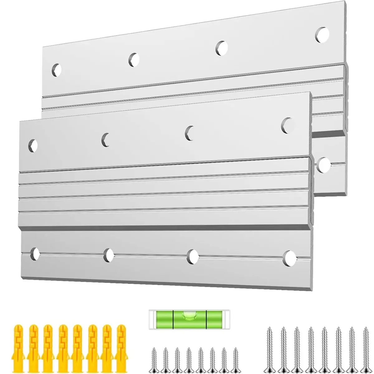 HAPPY EVER 2 Pairs French Cleat Hanger Heavy Duty 60lbs, 6 Inch Aluminum Z Bar Clips Picture Hanging Kit for Large Mirror, Panel