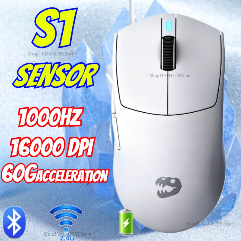 

Lightweight Wireless Gaming Mouse 16000DPI 1000Hz Polling Rate 3 Connection Types DPI Fine Tune Comfortable Grip Esports Game