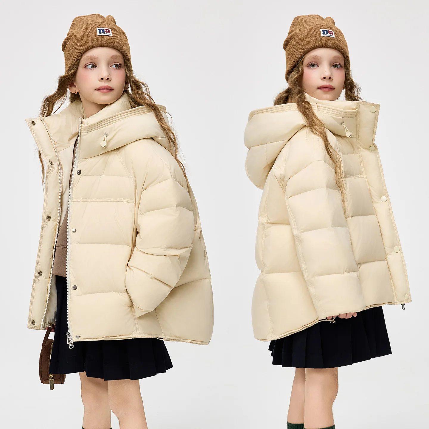 

Winter Children Girls Down Jackets Young Teens Girls Hooded Thicken Short White Duck Puffer Jacket 4-12Y Kid Girls Ski Outerwear