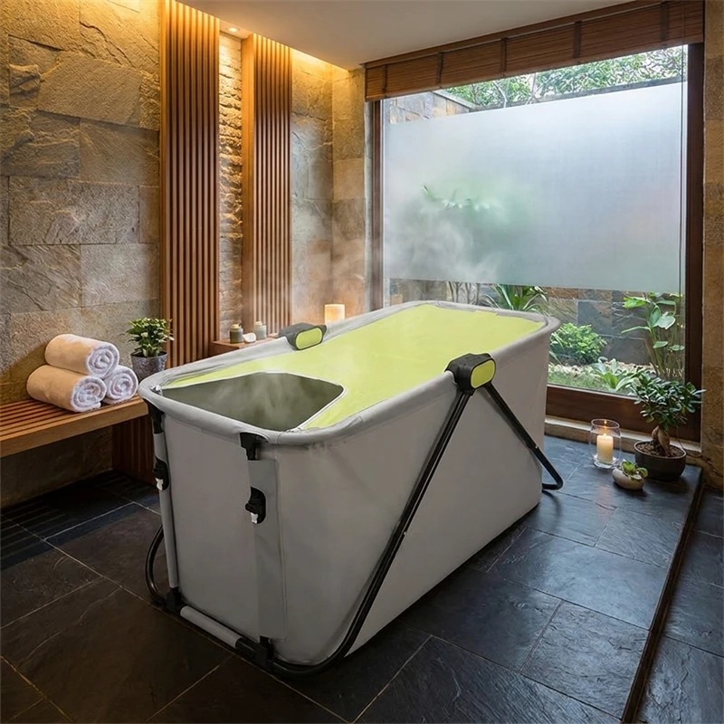 Modernes Eisbad-Fass, tragbare Hydrotherapie-Wanne für Erwachsene, Ganzkörper-Dampfbad, Indoor-Spa, Wellness-Essential