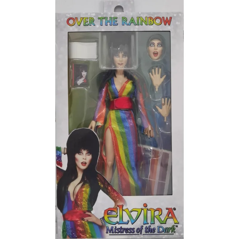 Neca ฟิกเกอร์แอ็กชันฟิกเกอร์เลเซอร์ Elvira Rainbow Edition สามารถทำหุ่นอะนิเมะโมเดลสะสมของเล่นเด็กผู้ชาย