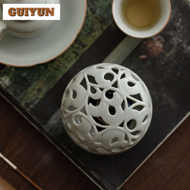 العتيقة نمط الأخضر الصقيل حامل البخور الجمالية زن حديقة البخور المعلقات عززات مبخرة حفل الشاي اكسسوارات الحرفية