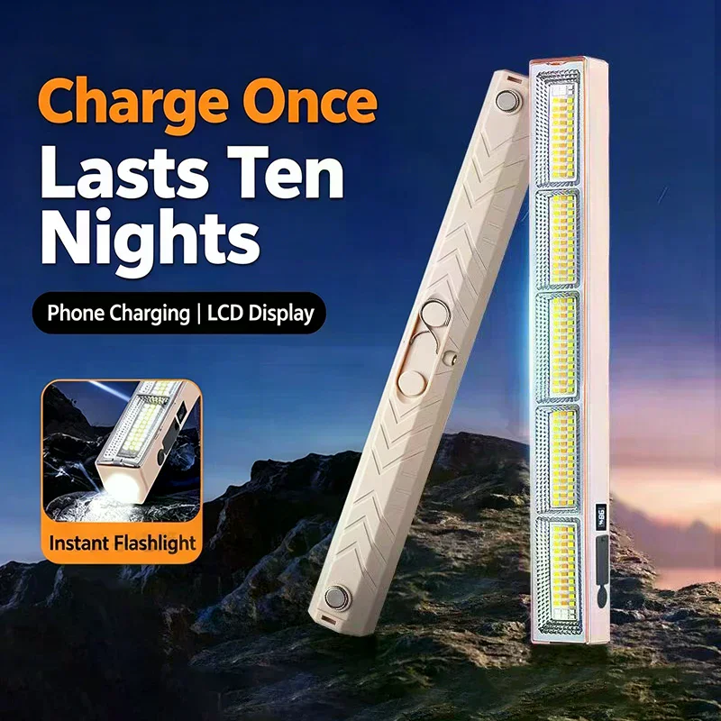 High-Brightness Camping Flashlight LED Lamp Type-C Charging Port With Magnetic Hook Camping Light Five Speed Adjustment