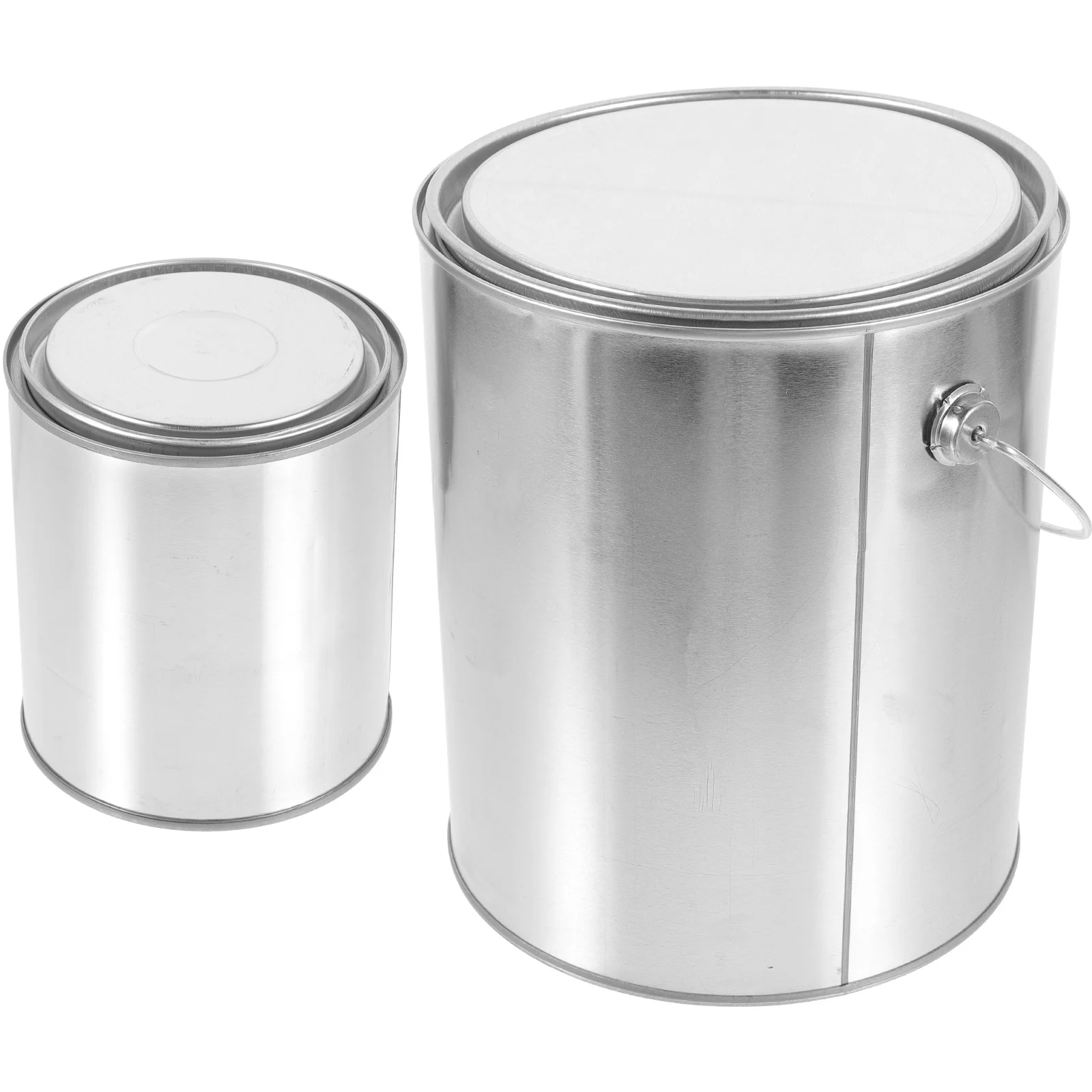 

2 Pcs Paint Cans Handle Oil Pitch Empty Painting Sealing Metal Iron Pigment Holder