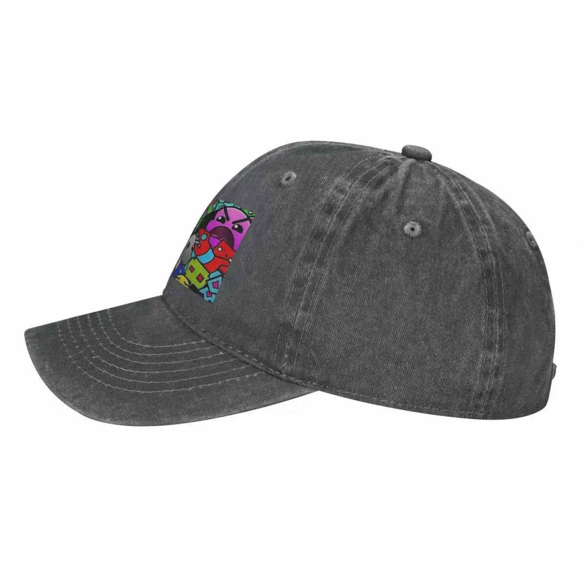 Video Game Geometry DashBaseball Caps Fashion Denim Fabric Hats Outdoor Adjustable Casquette  Baseball Cowboy Hat for Men Women