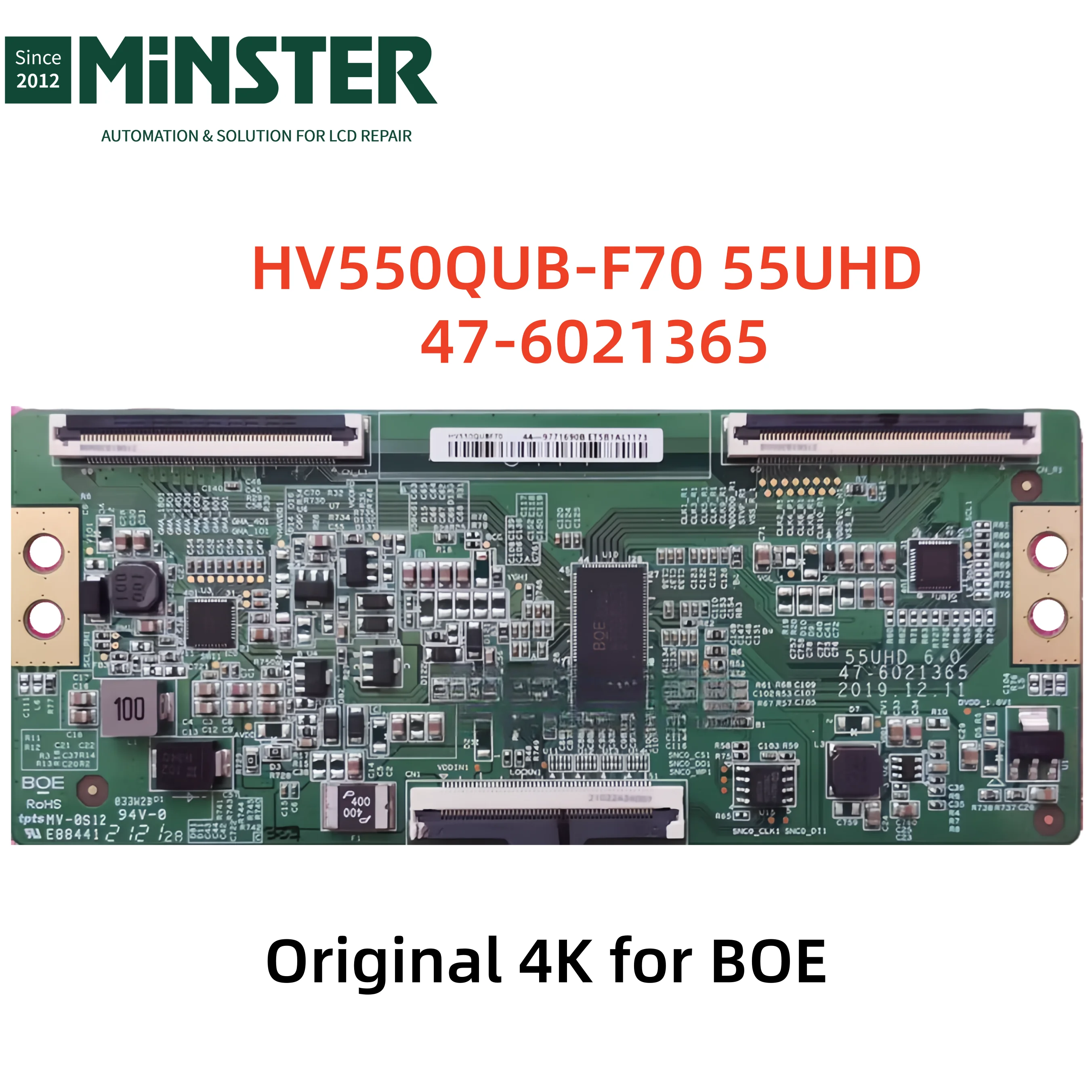 Original HV550QUB-F70 55UHD 47-6021365 4K Tcon Board Logic board Card Plate for BOE Led Lcd Tv Screen Panel Repair