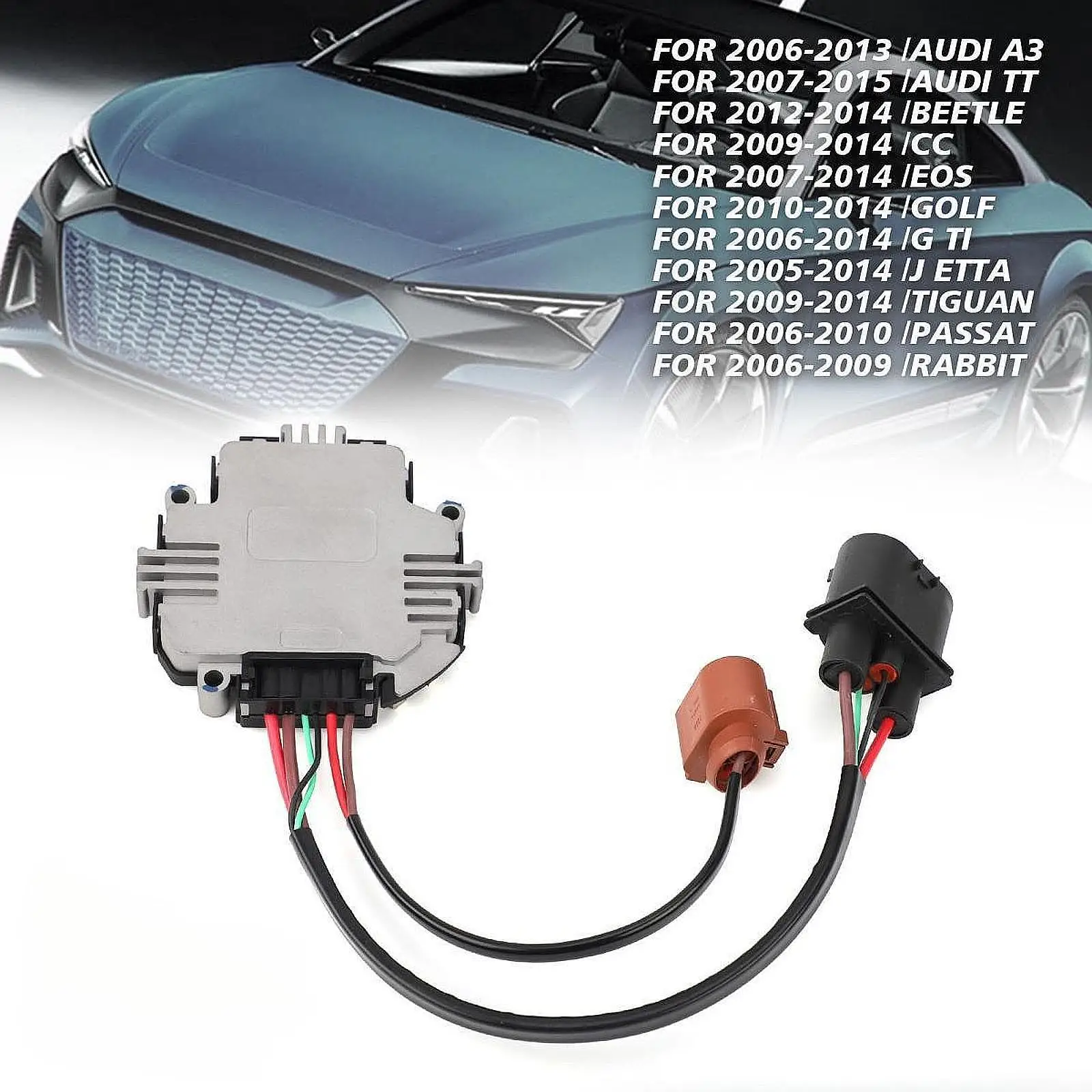 Automotive Radiator Cooling System Engine Fan Control Module Durable Repair Part for Audi Skoda Fabia