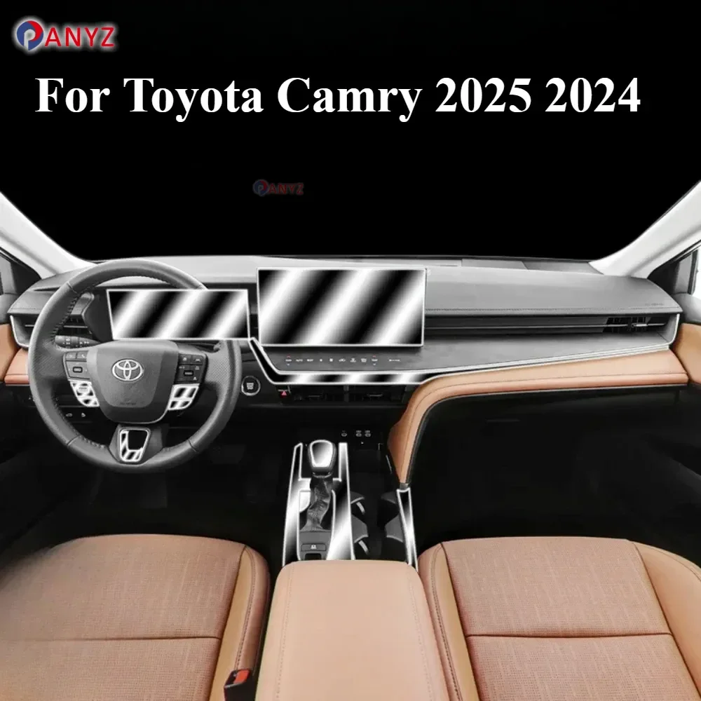 

For Toyota Camry 2024 2025 Interior Accessories Film Transparent TPU Gear Panel Navigation Center Console PPF Protection Sticker