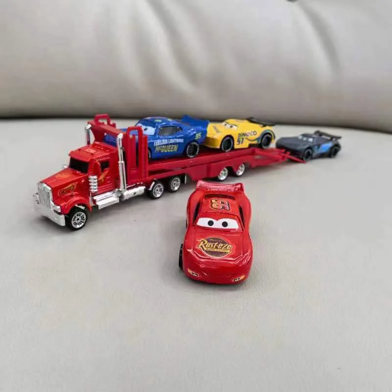 5pcs/set Disney Pixar Car 3 Lightning Mcqueen Uncle Truck Jackson Storm 1:55 Diecast Metal Car Cartoon Model Toys For Kids Gifts