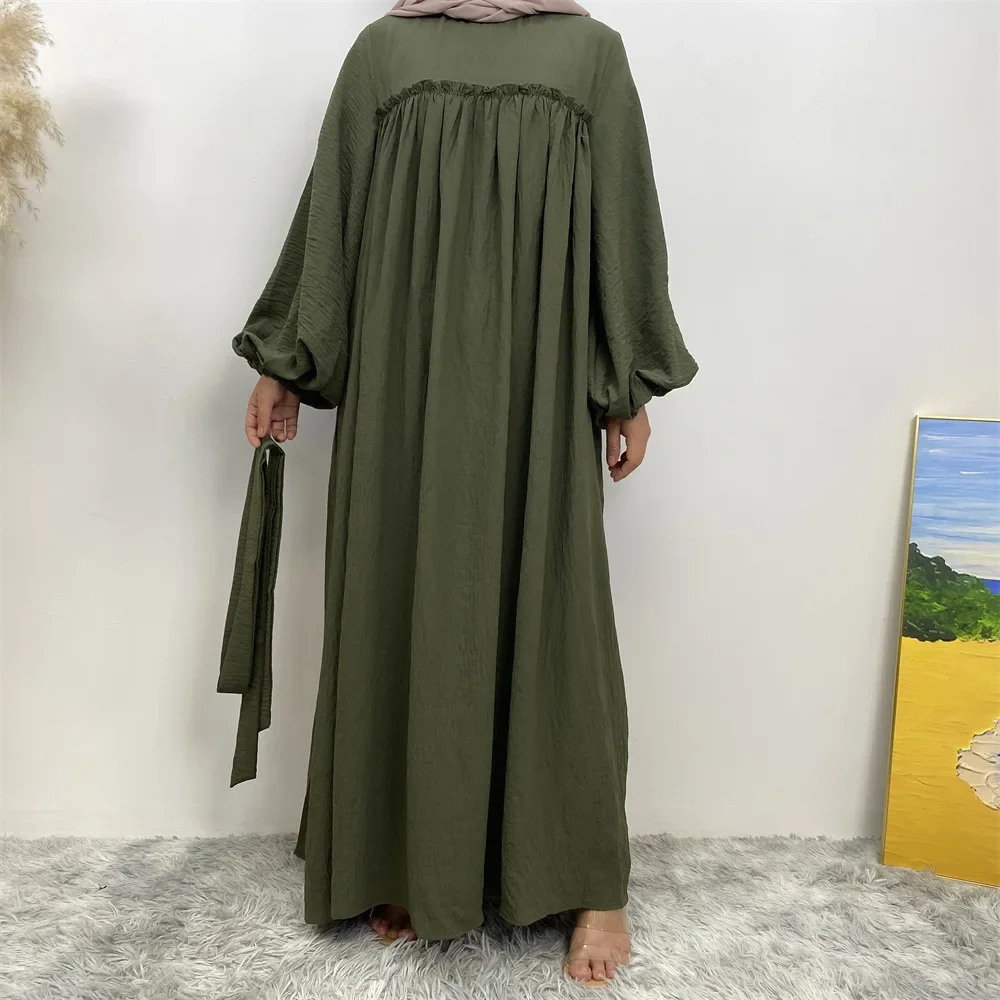 Abaya modesto Donna Abito musulmano Turchia Caftano Dubai Saudi Islam Eid Party Ramadan Femme Abiti Abbigliamento Robe Kebaya Jalabiya