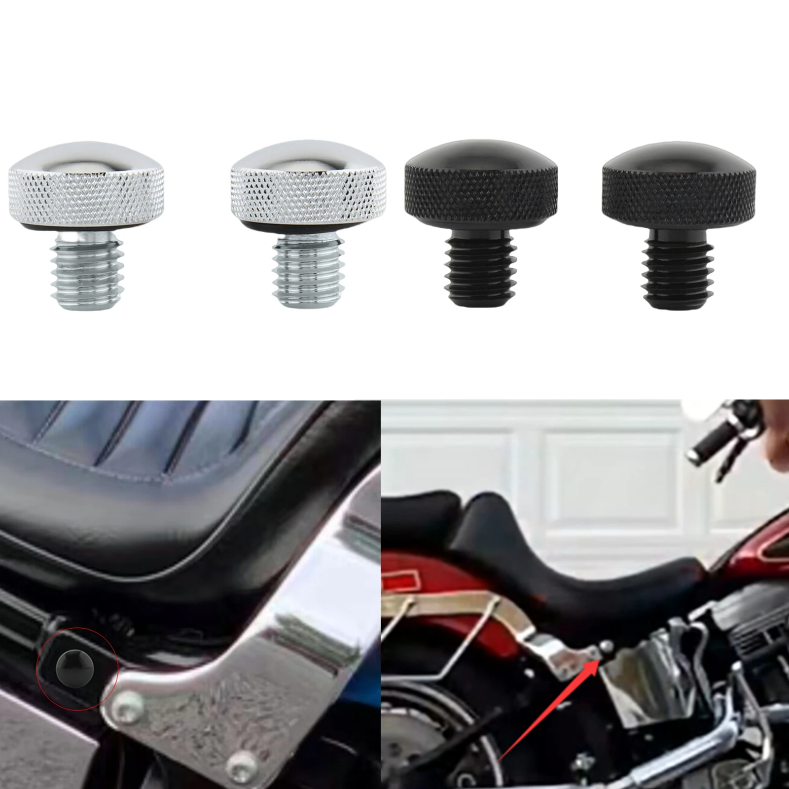 2pcs Motorcycle Seat Bolt Tab Screw For Harley-Davidson Softail 1984-2007