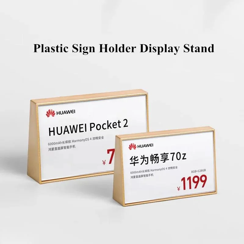 Slant Plastic Sign Holder Display Stand Table Number Place Card Holder Menu Holder Small Price Label Paper Card Tags 90x54mm