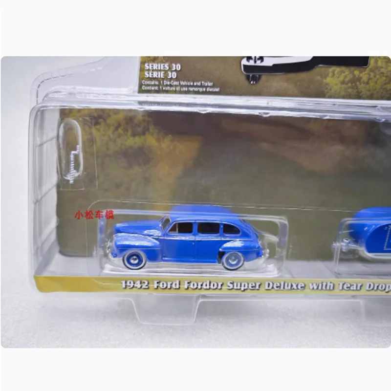 GreenLight 1:64 Scale 1942 Ford Fordor & Tear Drop Trailer Alloy Car Model Collection Display Toy Gifts Souvenirs