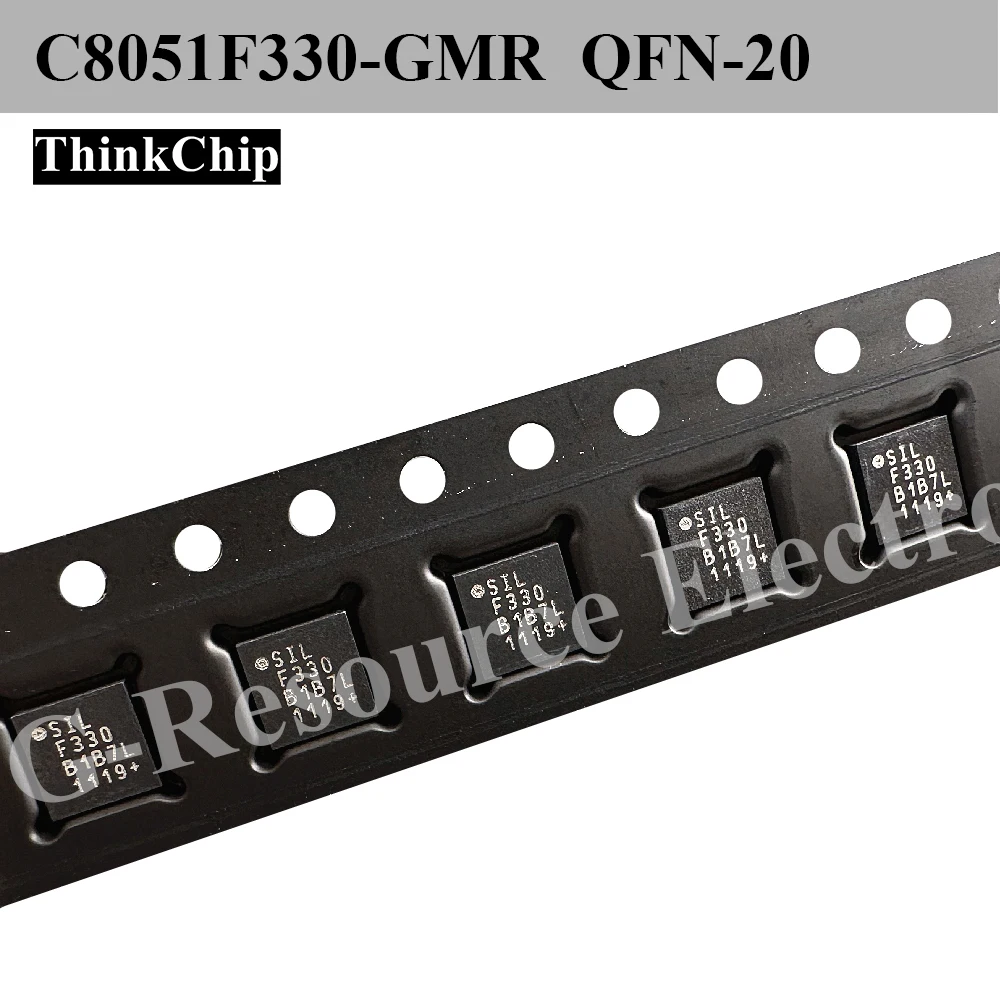 (10 pcs) C8051F330-GMR (Marking SIL330) QFN-20 8-bit Mixed-Signal MCU 25MHz 8KB Flash
