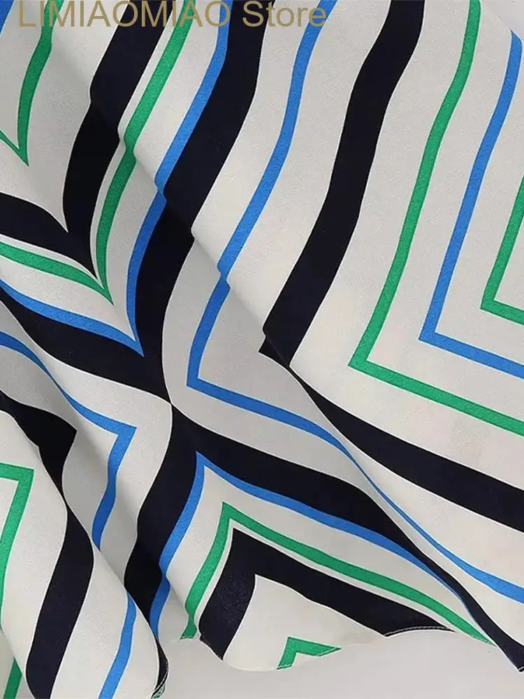 New Women's Off Shoulder Geometric Print Dress Summer Female Sleeveless O-Neck Vestidos Ladies Elegant Strappy Dresses