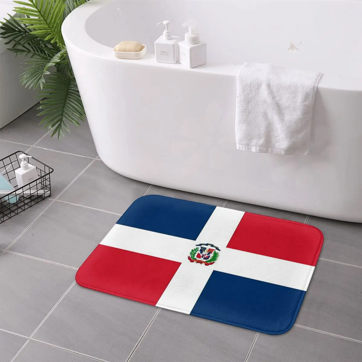 Flag Of The Dominican Republic Non-slip Doormat Floor Mat Washable Carpet Rug for Kitchen Entrance Home Bedroom Footpad Mats