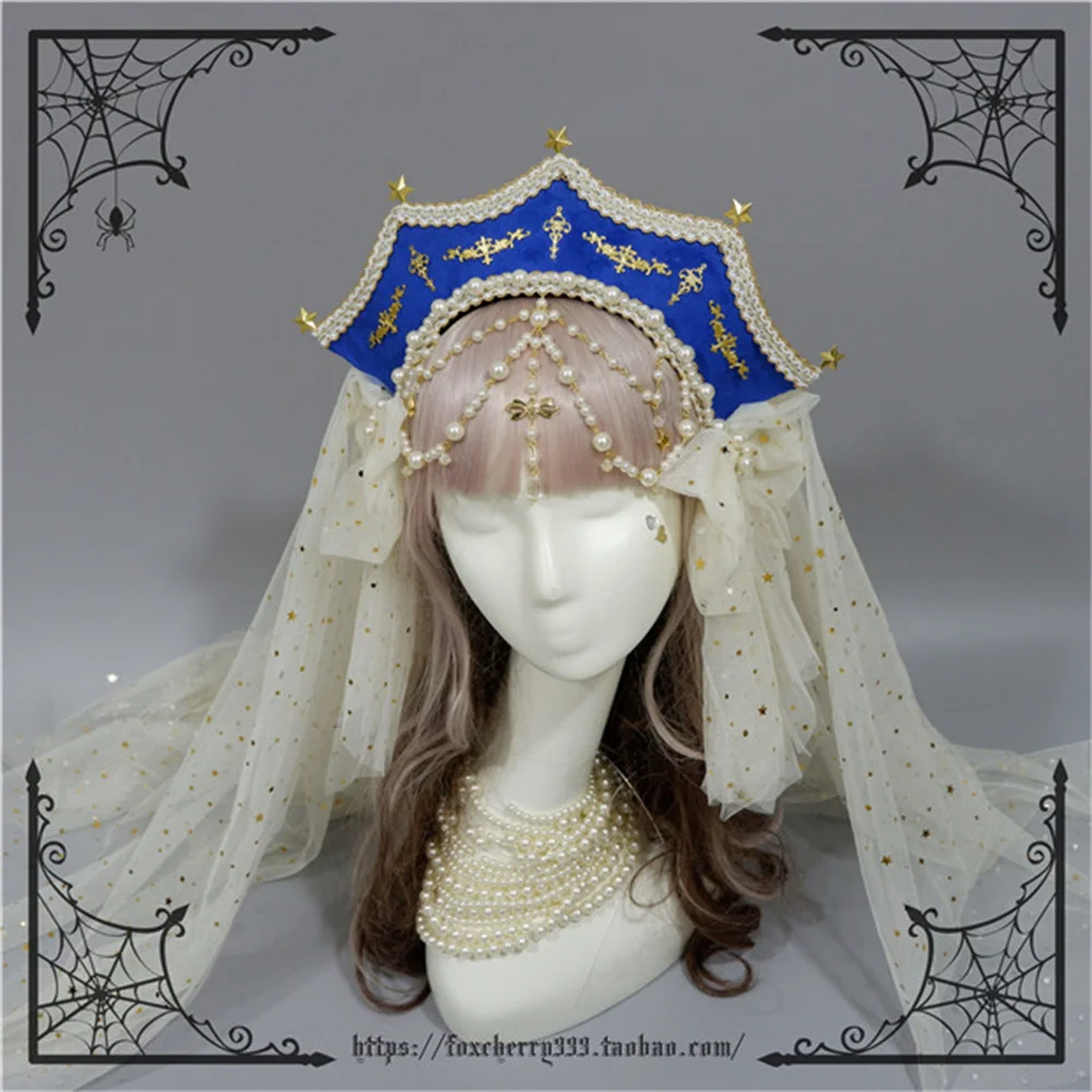 Coiffe élisabéthaine médiévale, couronne d'Anne Boleyn Tudor, pièce de sauna, bande de sauna, accessoires Lolita français avec maille, Renaissance