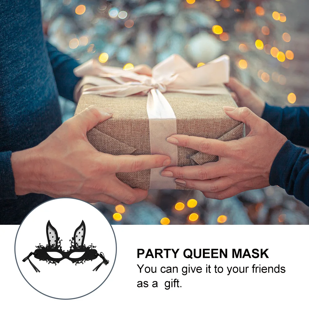 

Masquerade Bunny Mask Stylish Half Face Cover Comfortable Fit for Parties Cosplay Events Festival Wearable Prop for Her